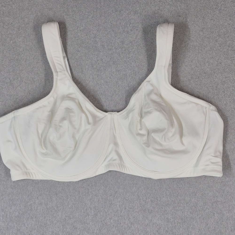 Breezies Women Bra 48D White Minimizer Adjustable Strap Wide Underwire